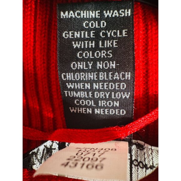 2/$30 INC Small Christmas Red Cardigan Acrylic & Rayon Blend Machine Washable - Picture 3 of 12